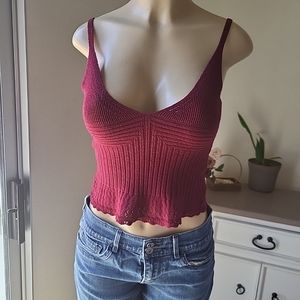 Sweter-Knit cropped top size medium